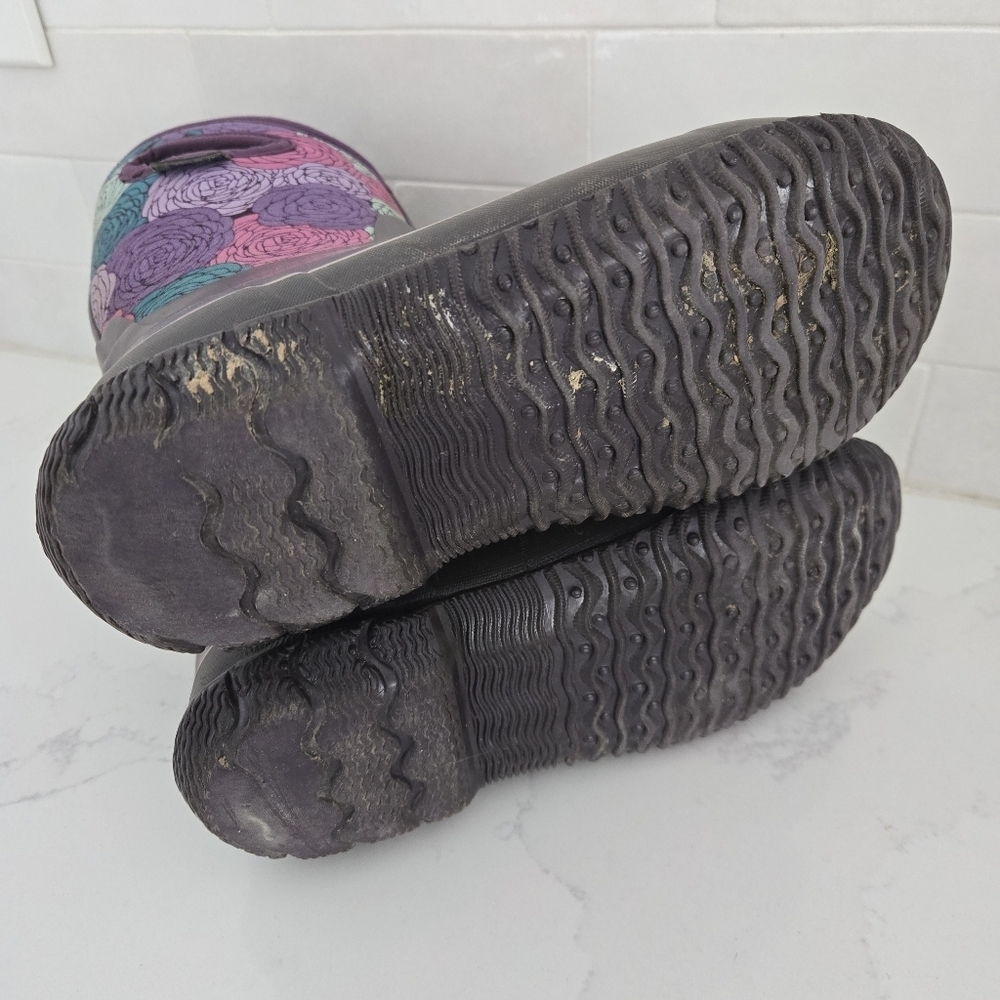 Bogs Classic High Handles Rosey Purple Floral Waterproof Insulated Snow Boots 4 - Picture 9 of 9